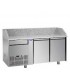 Tavolo refrigerato pizza GN1/1 con 2 porte, gruppo motore a sinistra , un cassetto neutro e piano in granito mod PZ02EKOC1SX