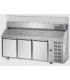 Tavolo refrigerato pizza GN1/1 con 3 porte e piano in granito e vetrina refrigerata mod PZ03EKOGN+VR4203VD