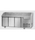 Tavolo refrigerato pizza GN1/1 con 3 porte, un cassetto neutro e piano in granito mod PZ03EKOC1