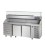 Tavolo refrigerato pizza Gn1/1 con 2 porte, 6 cassetti neutri e piano in granito e vetrina refrigerata mod PZ03EKOC6+VR3200VD