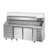 Tavolo refrigerato pizza Gn1/1 con 2 porte, 6 cassetti neutri e piano in granito e vetrina refrigerata mod PZ03EKOC6+VR4200VD