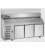 Tavolo refrig. pizza GN1/1 a 3 porte, motore a sinistra, piano in granito, vetrina refrig. mod PZ03EKOGNSX+VR4203VDSX
