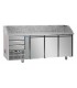 Tavolo refrigerato pizza GN1/1 con 3 porte , gruppo motore a sinistra, 3 cassetti neutri e piano in granito mod PZ03EKOC3SX