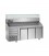 Tavolo refrig. pizza GN1/1 a 3 porte, motore a sinistra, 3 cassetti neutri, piano granito, vetrina refrig. mod PZ03EKOC3SX+VR420