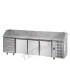 Tavolo refrigerato pizza GN1/1 con 3 porte, 6 cassetti neutri e piano in granito mod PZ04EKOC6