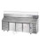 Tavolo refrigerato pizza GN1/1 con 3 porte, 6 cassetti neutri e piano in granito e vetrina refrigerata mod PZ04EKOC6+VR3240VD