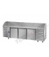 Tavolo refrigerato pizza GN1/1 con 3 porte, gruppo motore a sinistra, 6 cassetti neutri e piano in granito mod PZ04EKOC6SX