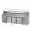 Tavolo refrig. pizza GN1/1 a 3 porte, motore a sinistra, 6 cassetti neutri, piano granito, vetrina refrig. mod PZ04EKOC6SX+VR324
