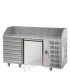 Tavolo refrigerato pizza 600x400 con 1 porta, 6 cassetti neutri e piano in granito mod PZ02MIDC6