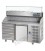 Tavolo refrigerato pizza 600x400 con 1 porta, 6 cassetti neutri e piano in granito e vetrina refrigerarta mod PZ02MIDC6+VR3160VD