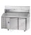 Tavolo refrigerato pizza 600x400 a 2 porte, motore a sinistra, piano in granito, vetrina refrigerata mod PZ02MID80SX+VR3160VDSX