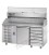 Tavolo refrig. pizza 600x400 a 1 porta, motore a sinistra, 6 cassetti neutri, piano granito, vetrina refrig. mod PZ02MIDC6SX+VR4