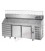 Tavolo refrigerato pizza 600x400 con 2 porte, 6 cassetti neutri e piano in granito e vetrina refrigerata mod PZ03MIDC6+VR4215VD