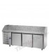 Tavolo refrigerato pizza 600x400 con 3 porte, gruppo motore a sinistra e piano in granito mod PZ03MID80SX