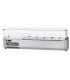 Vetrina refrigerata in acciaio inox per vaschette GN1/4 con vetro curvo temperato con gruppo motore a sinistra mod VR4140VCSX