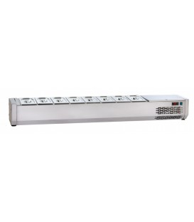Vetrina refrigerata in acciaio inox per vaschette GN1/4 senza vetri mod VR4270SV