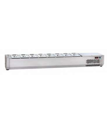 Vetrina refrigerata in acciaio inox per vaschette GN1/4 senza vetri mod VR4270SV