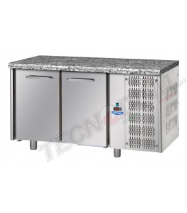 Tavolo refrigerato GN1/1 a temperatura normale con 2 porte e piano di lavoro in granito mod TF02EKOGNGRA