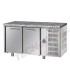Tavolo refrigerato GN1/1 a temperatura normale con 2 porte e piano di lavoro in granito mod TF02EKOGNGRA