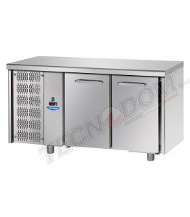 Tavolo refrigerato GN1/1 a temperatura normale con 2 porte e gruppo motore a sinistra mod TF02EKOGNSX