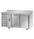 Tavolo refrigerato GN1/1 a temp. normale 2 porte, piano acciaio inox con alzatina 10 cm e motore a sinistra mod TF02EKOGNSXAL