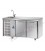 Tavolo refrigerato GN1/1 a temperatura normale con 2 porte, piano con lavello e gruppo motore a sinistra mod TF02EKOGNSXL