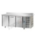 Tavolo refrigerato GN1/1 a temperatura normale con 3 porte e piano in acciaio inox con alzatina 10 cm mod TF03EKOGNAL