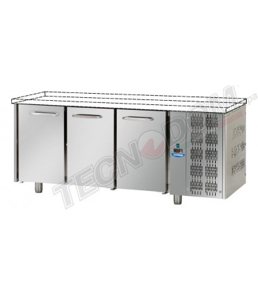 Tavolo refrigerato GN1/1 a temperatura normale con 3 porte senza piano di lavoro mod TF03EKOSP