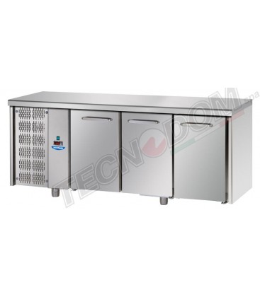 Tavolo refrigerato GN1/1 con 3 porte e gruppo motore a sinistra mod TF03EKOGNSX