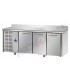 Tavolo refrigerato GN1/1 a temperatura normale  3 porte, piano inox con alzatina 10 cm e motore a sinistra mod TF03EKOGNSXAL
