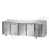 Tavolo refrigerato GN1/1 a temperatura normale con 4 porte e piano in acciaio inox con alzatina 10 cm mod TF04EKOGNAL