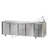 Tavolo refrigerato GN1/1 con 4 porte e piano con lavello mod TF04EKOGNL