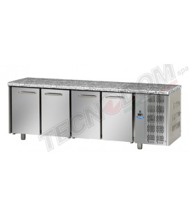 Tavolo refrigerato GN1/1 a temperatura normale con 4 porte di lavoro in granito mod TF04EKOGNGRA