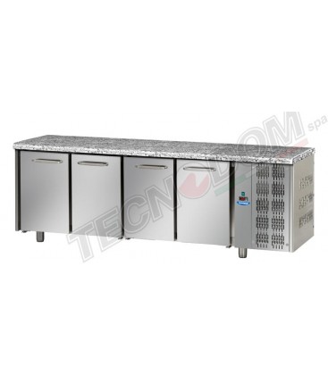 Tavolo refrigerato GN1/1 a temperatura normale con 4 porte di lavoro in granito mod TF04EKOGNGRA