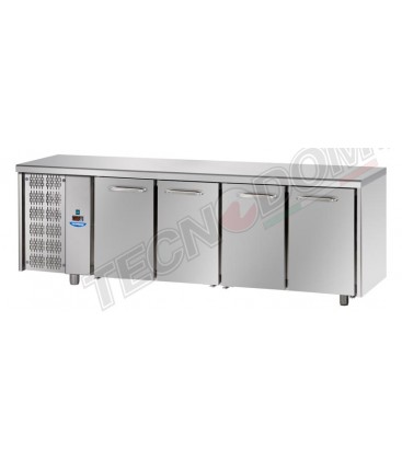 Tavolo refrigerato GN1/1 con 4 porte e gruppo motore a sinistra mod TF04EKOGNSX