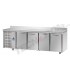 Tavolo refrigerato GN1/1 a temperatura normale 4 porte, piano inox con alzatina 10 cm e motore a sinistra mod TF04EKOGNSXAL