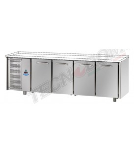 Tavolo refrigerato GN1/1 con 4 porte , gruppo moteore a sinistra, senza piano di lavoro mod TF04EKOSPSX