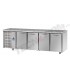 Tavolo refrigerato GN1/1 a temp. normale con 4 porte, piano di lavoro in granito e gruppo motore a sinistra mod TF04EKOGNSXGRA