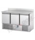 Saladette 3 porte con piano e alzatina in acciaio inox mod SL03AL
