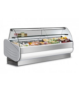Espositore refrigerato orizzontale con vetri curvi standard mod SALINA80VC/300