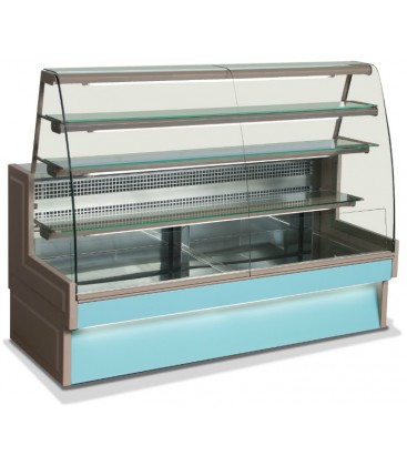 Espositore refrigerato orizzontale con vetri curvi standard mod RIVOVC/100