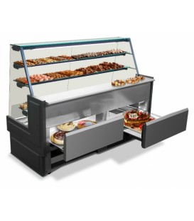 Espositore refrigerato orizzontale con vetri dritti mod RIVOVD/280
