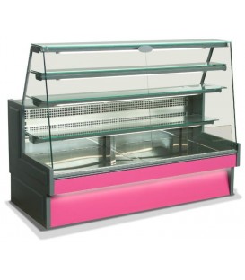 Espositore refrigerato orizzontale con vetri dritti inclinati mod RIVOVI/100