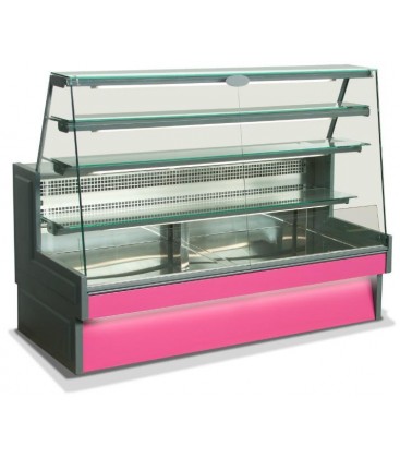 Espositore refrigerato orizzontale con vetri dritti inclinati mod RIVOVI/200