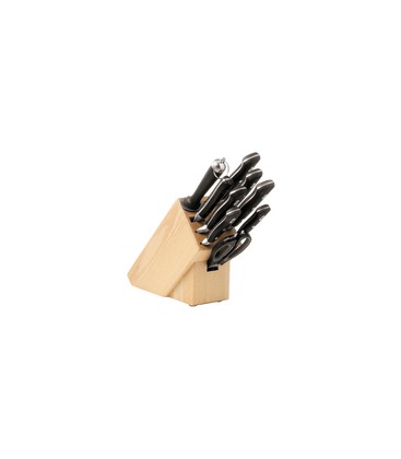 Ceppo porta coltelli legno, set 9 pz