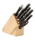 Ceppo porta coltelli legno, set 9 pz