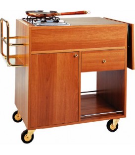 CARRELLO flambè 2 piastre a 1 fuoco separate mod CF1202