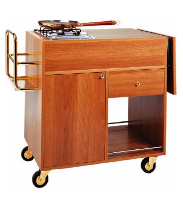 CARRELLO flambè 2 piastre a 1 fuoco separate mod CF1202