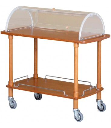 Carrello di servizio in legno con cupola mod CLC2012