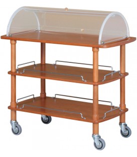 Carrello di servizio in legno con cupola mod CLP2013
